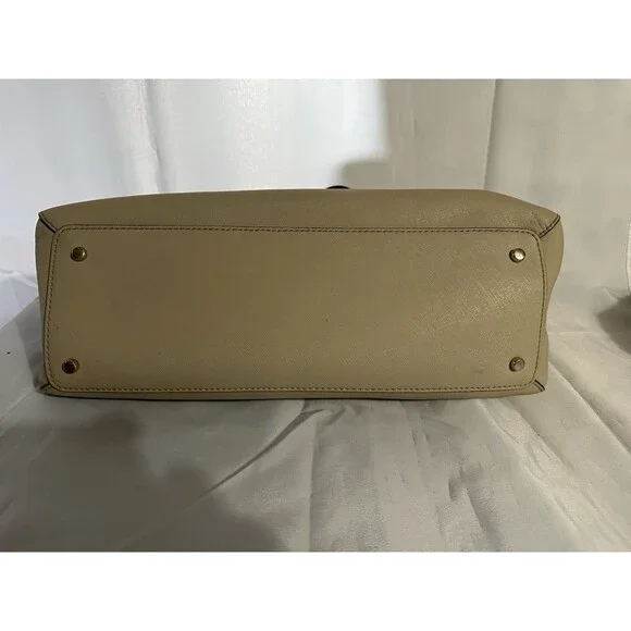 Kate Spade Large Double Zip Beige Cream Shoulder Bag Handbag Purse Read⬇️ - Picture 4 of 11